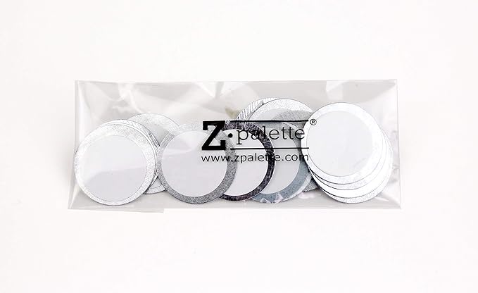 Round Metal Stickers 26mm 30-Pack for Non-Magnetized Makeup Pans-Velvo Beauty
