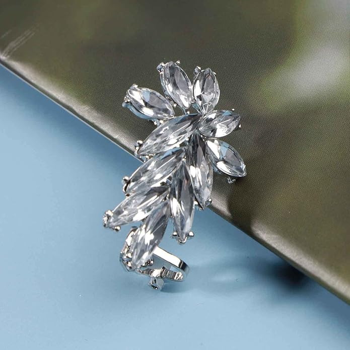 Boho Crystal Ear Climber Earrings Gold Crystal Studs Earrings Punk Rhinestone Ear Crawler Earrings CZ Ear Cuff Climbing Earrings Bridal Earrings Jewelry for Women and Girls-Velvo Beauty