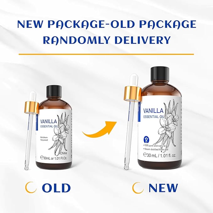 HIQILI 1 Fl Oz Vanilla Essential Oil, Undiluted Natural Strong Fragrance Add in Skin Perfume, Unscented Lotion, Candle Soap Making Scent, Relax at Home with Diffuse Warm Sweet Aroma-Velvo Beauty