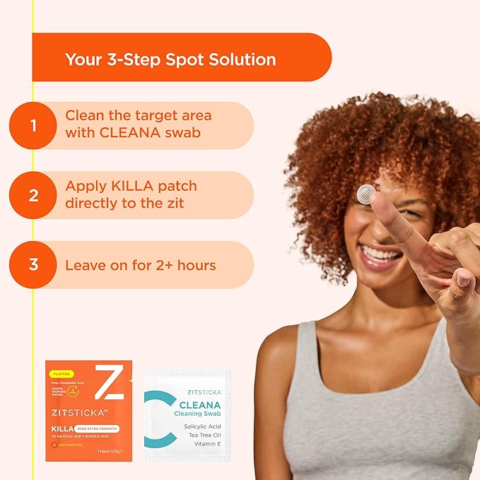 ZitSticka Extra Strength Killa Acne Patches for Face - World's Most Potent Pimple Patch with Fast-Acting Microdarts - Starts Working within 2 Hours for Deep, Early-Stage Zits & Blemish - 4 Count-Velvo Beauty