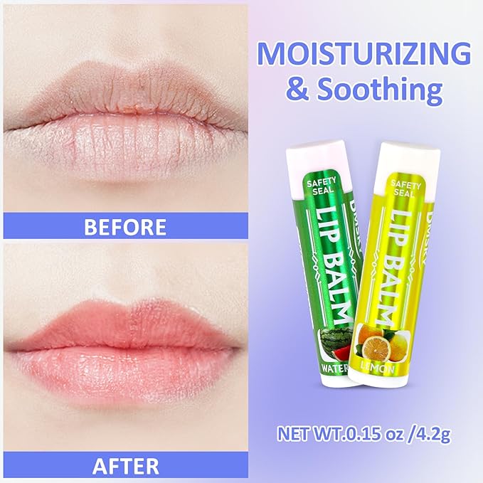 Dmsky Lip Balm 12 Pack, Colorful Lip Balm Bulk with Vitamin E and Coconut Oi, Hydrating Moisturizing Lip Balm Set for Men Women- 12 Flavors-Velvo Beauty