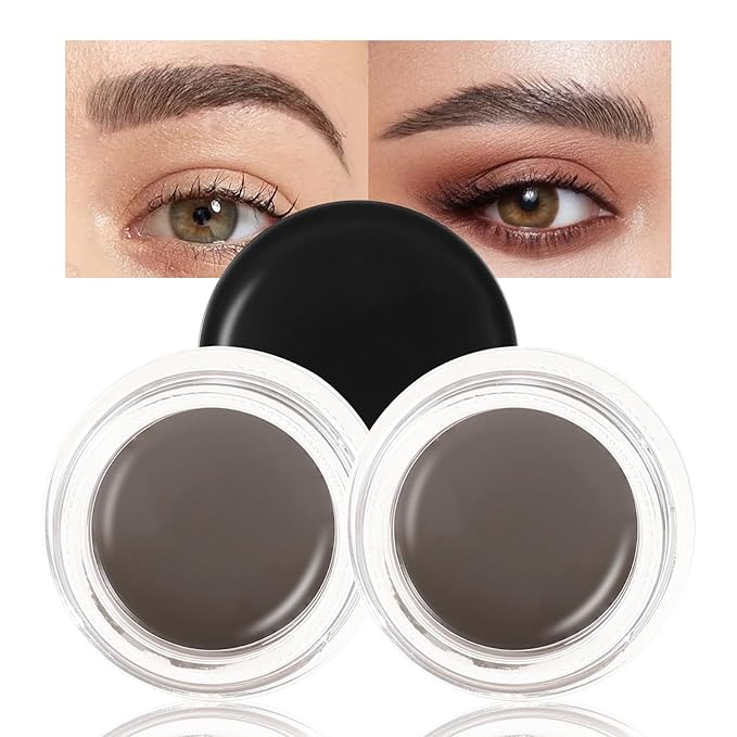 Boobeen 2 Pcs Eyebrow Pomade Cream, Waterproof Brow Pomade Gel High Pigmented Long-lasting for Natural Eyebrow Makeup, Suitable for Everyone-Velvo Beauty