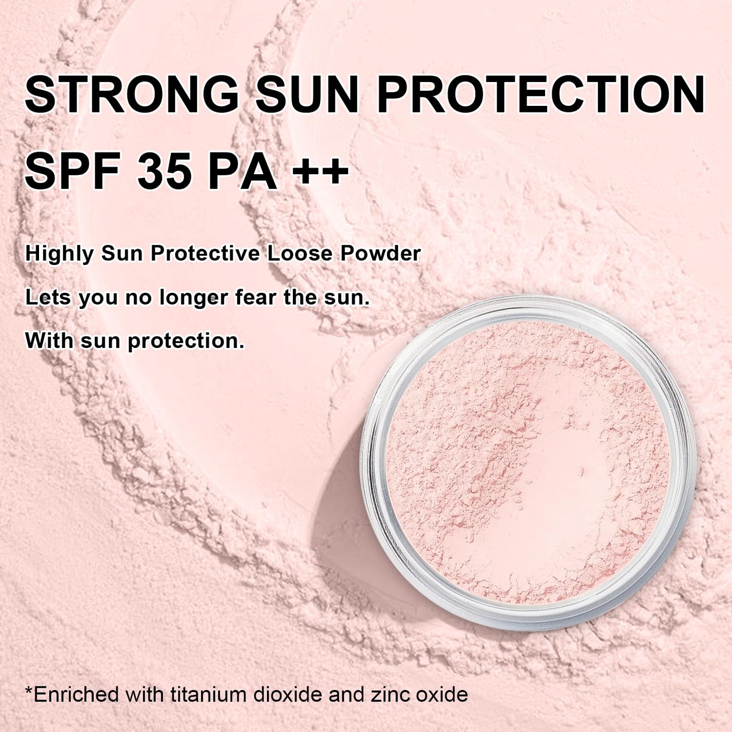 Mineral Setting Powder, SPF 35, Sunscreen Pink Face Loose Blurring FinishingPowder, Sheer Coverage, Weightless and Oil Control. Extend Base Makeup (#04 Pink Setting Makeup)-Velvo Beauty