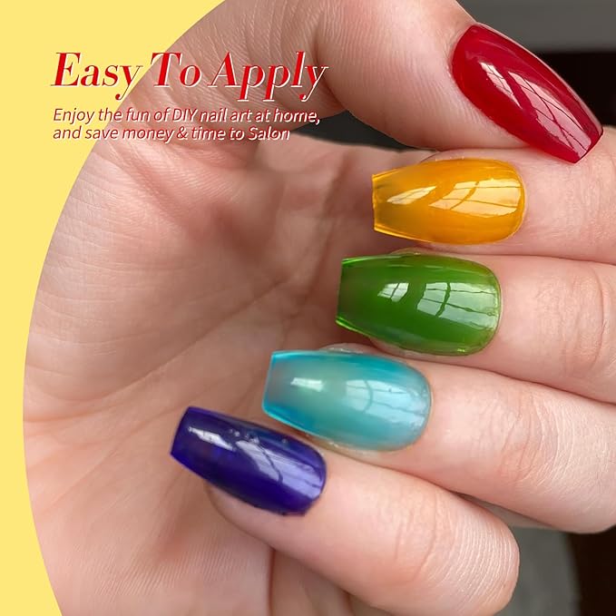 Born Pretty Neon Jelly Gel Nail Polish Glass Crystal Transparent Halloween Collection Soak Off Gel Nail Kit Minicure DIY Gifts 6PCS-Velvo Beauty