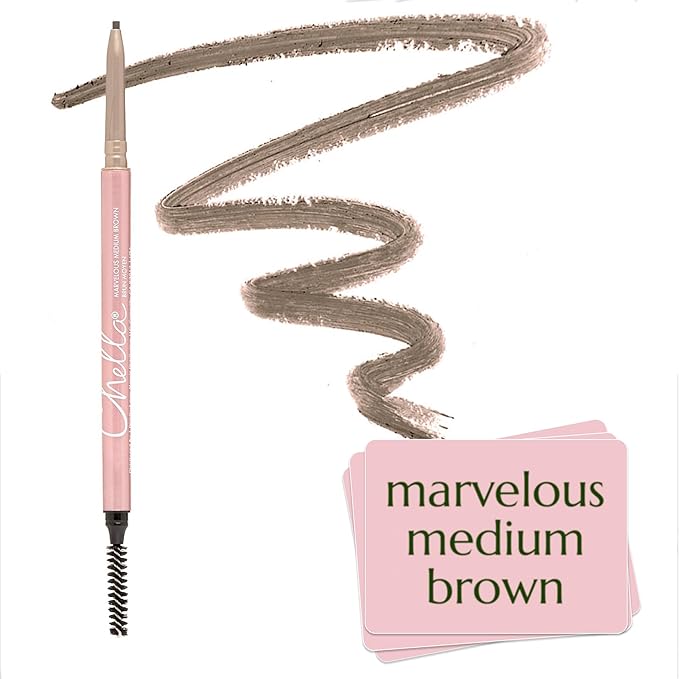 Chella Eyebrow Pencil – Easy-to-Use Brow Definer for Shaping, Filling & Blending – Long-Wear Medium Brown Eyebrow Pencils for Women with Precise Tip (Medium brown)-Velvo Beauty