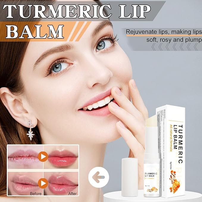 Organic Turmeric Lip Balm All-Day Moisturizing, Balancing, Soothing for Dry Lips Lip Balm With Turmeric Root Natural Ingredients Even Lip Tone 5g-Velvo Beauty