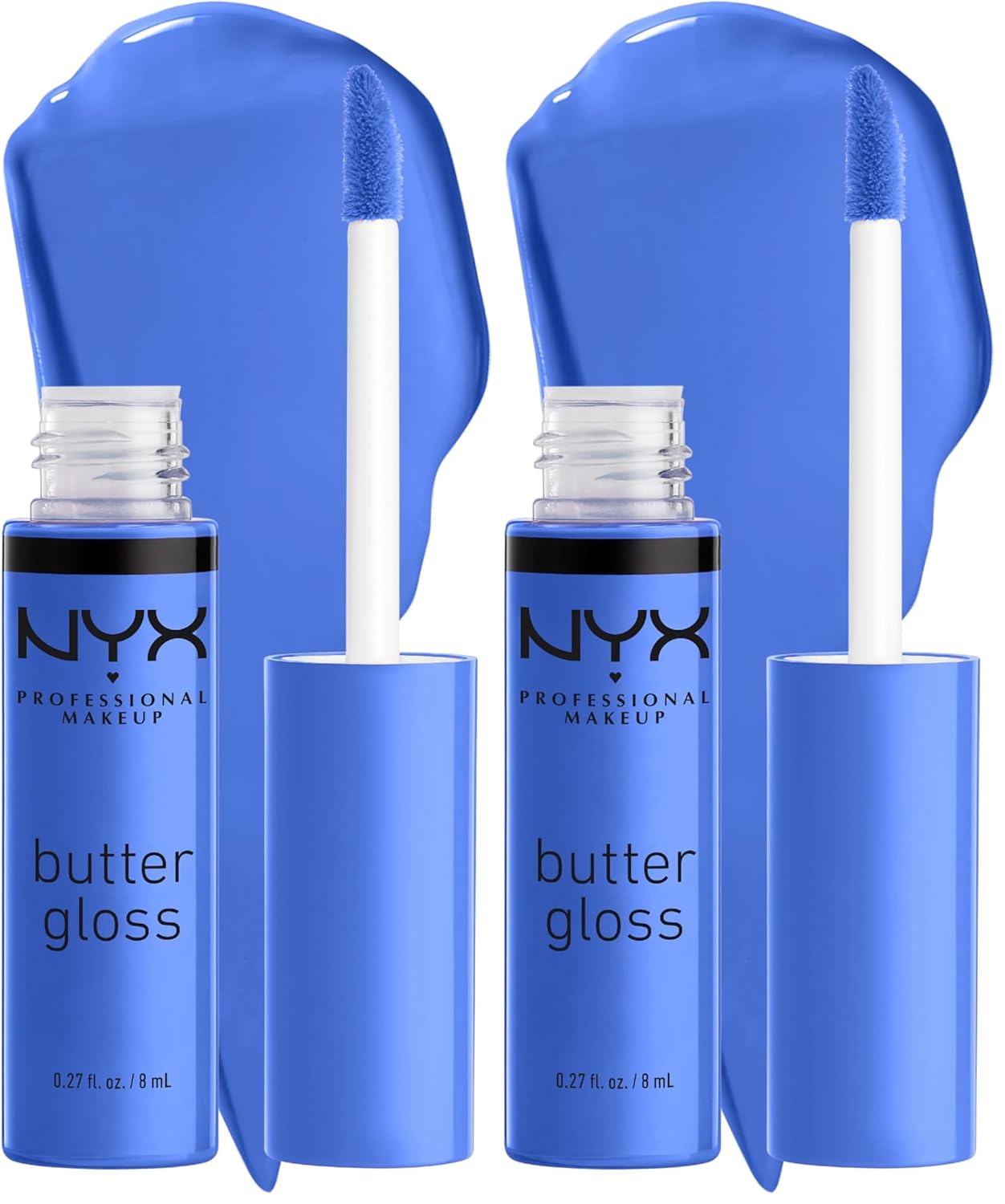 NYX PROFESSIONAL MAKEUP Butter Gloss, Non-Sticky Lip Gloss - Blueberry Tart (Periwinkle Blue) (Pack of 2)-Velvo Beauty