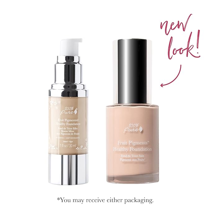 100% PURE Healthy Foundation Full Face Coverage Makeup, Liquid Matte Finish with Anti-Aging Benefits - Vegan - Gorgeous Fruit Pigmented Creme Color - (Fair with Warm Undertones) - 1 Fl Oz-Velvo Beauty