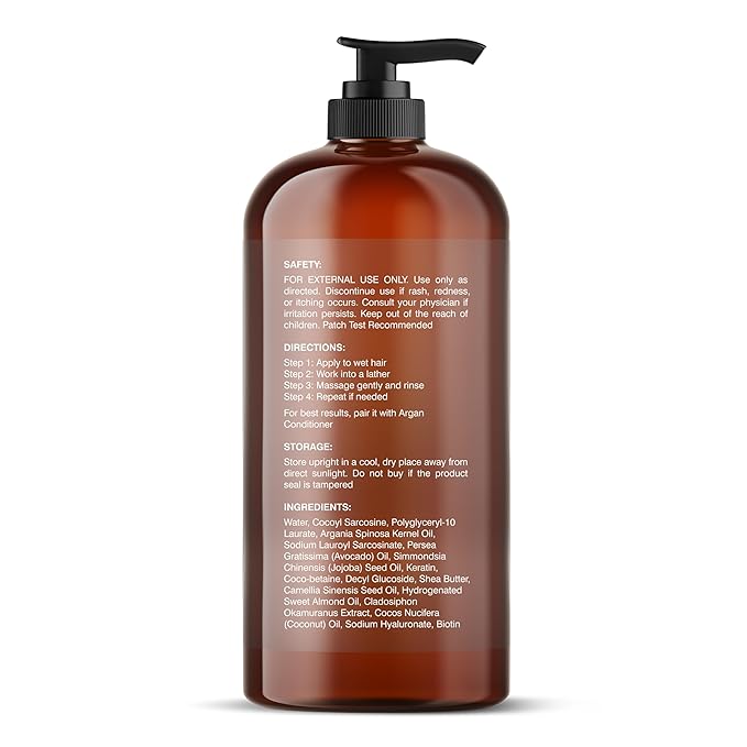 Botanic Hearth Argan Shampoo, Hydrating & Volumizing, Sulfate & Paraben Free, All Hair Types & Color Treated Hair, Men and Women 16 fl oz-Velvo Beauty