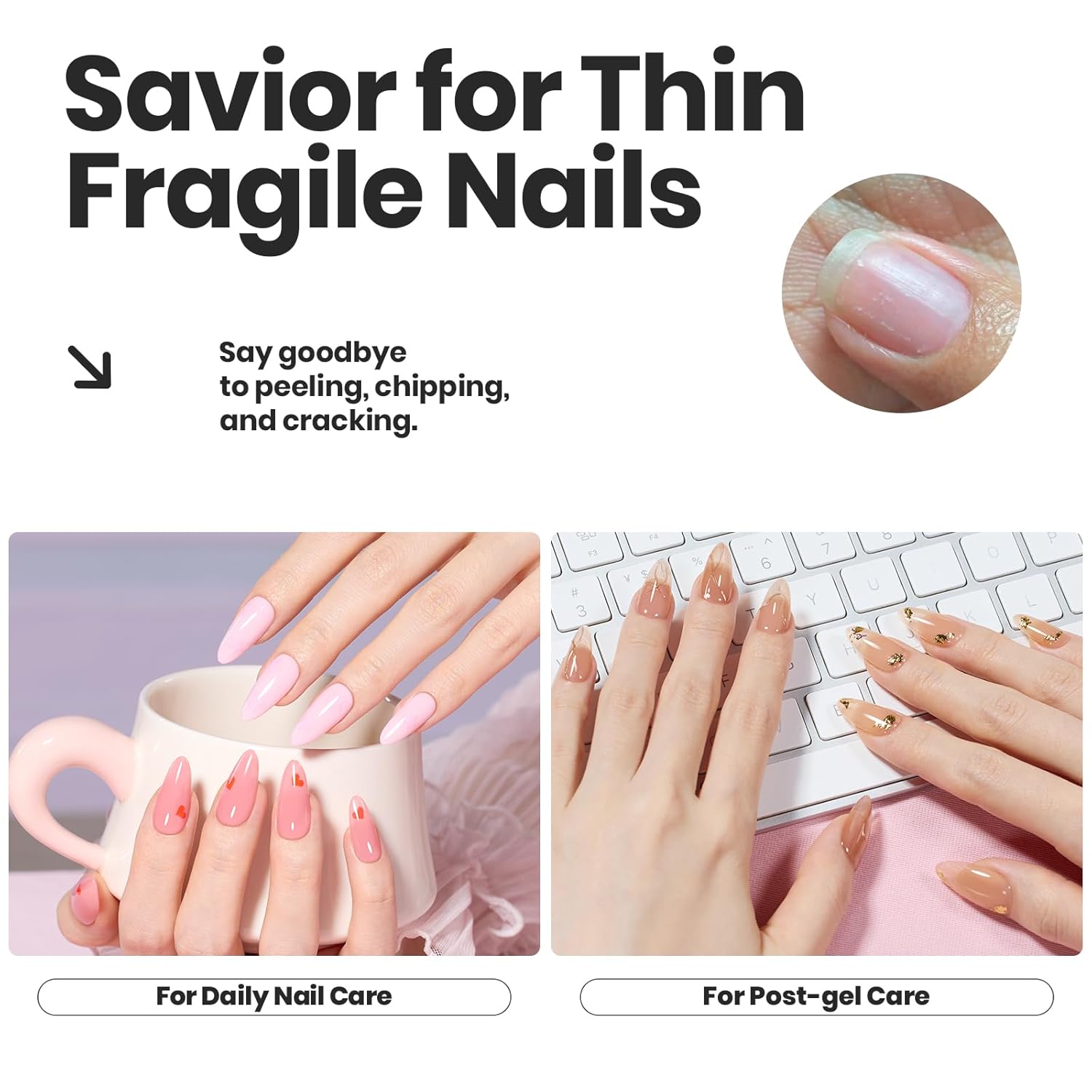 Beetles Jelly Nail Polish Set,6 Colors Pink Nude Jelly Quick Dry Nail Polish Fingernail Fast Drying & Long Lasting Nail Strengthener Polish Gifts for Women-Velvo Beauty