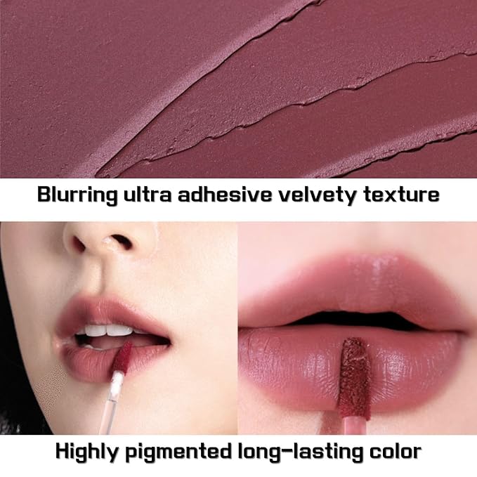 BBIA Last Velvet Tint - Soft & Creamy Matte Finish Lip Stain, Blur Effect with Velvety Texture, Long-Lasting, High Pigment, Lightweight, Non-Drying, Vegan, Korean Lip Makeup (V42 SO GOOD FIG)-Velvo Beauty