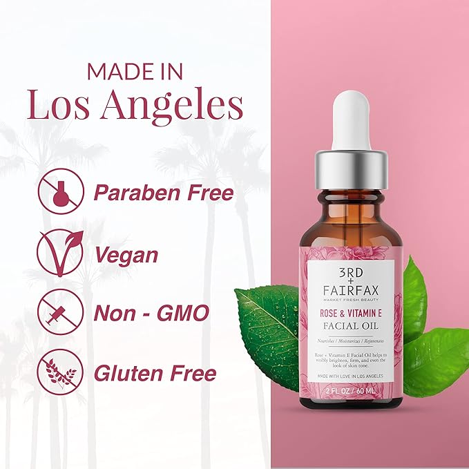 Rose & Vitamin E Facial Oil - 2oz-Velvo Beauty