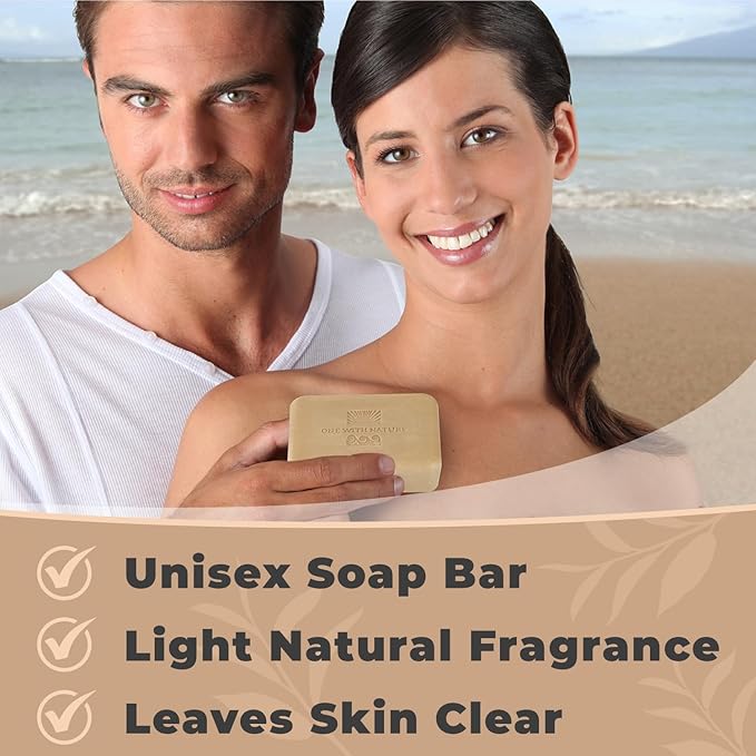 One With Nature Dead Sea Salt Shea Butter Soap 4oz 3-Pack – Purifying and Exfoliating Soap Bar with Dead Sea Minerals for Face & Body, for Men & Women-Velvo Beauty