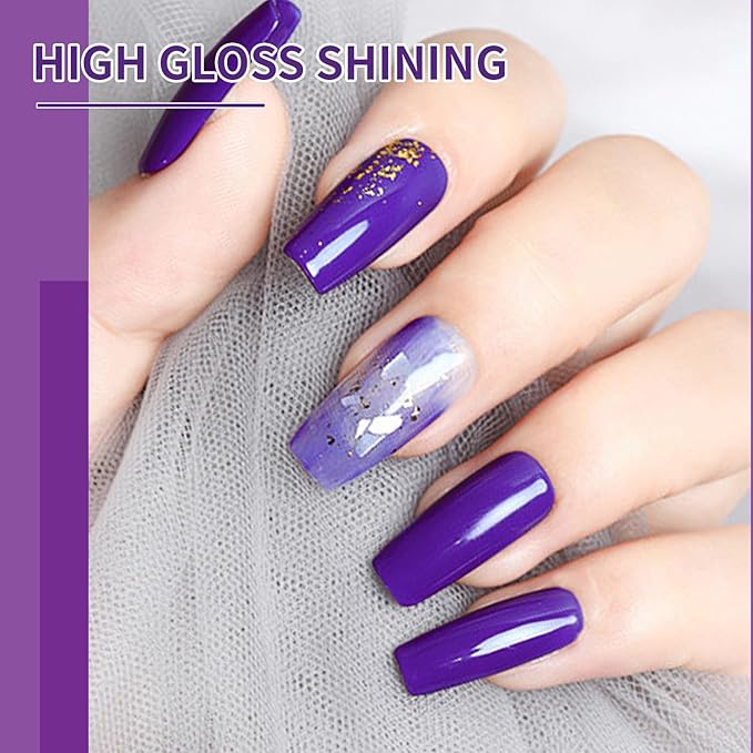 JODSONE 10ml Gel Nail Polish Set 6Colors Black White Red Deep Blue Dark Green Deep Purple All Seasons Neutral Soak Need U V/LED Lamp Curing-Velvo Beauty