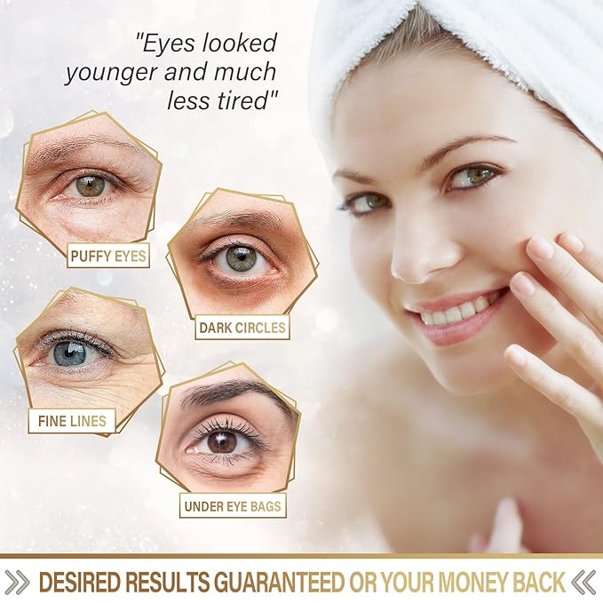 Under Eye Masks - 24K Gold Under Eye Patches for Puffy Eyes and Dark Circles - Under Eye Treatment, Fine Lines & Puffiness, 30 Pairs Collagen Eye Gel Pads for Personal Care-Velvo Beauty