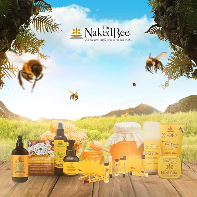 The Naked Bee Lip Balm Sampler, Coconut & Honey, Orange Blossom Honey, Pomegranate & Honey, Grapefruit Blossom Honey, Lavendar & Beeswax Absolute-Velvo Beauty
