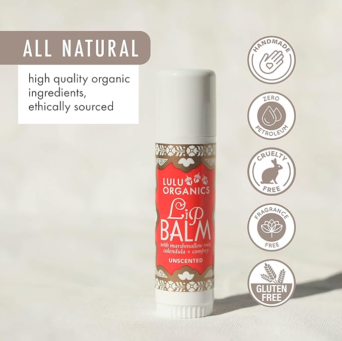 Natural Lip Balm, Nourishing and Moisturizing Premium Lip Care, Handmade Hydrating Lip Balm, Lip Treatment for Dry and Cracked Lips, Repairing and Fragrance Free, Unscented - 0.5oz-Velvo Beauty