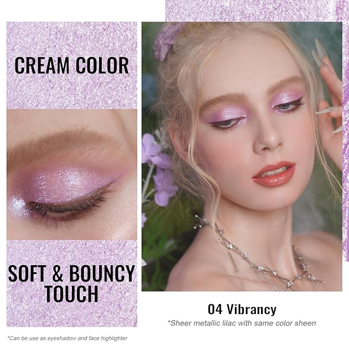 Oulac Cream Eyeshadow also for Highlighter Large Capacity Highly Pigmented Eye Shadow Waterproof &Long Lasting with Moisturizing Formula 04-Velvo Beauty