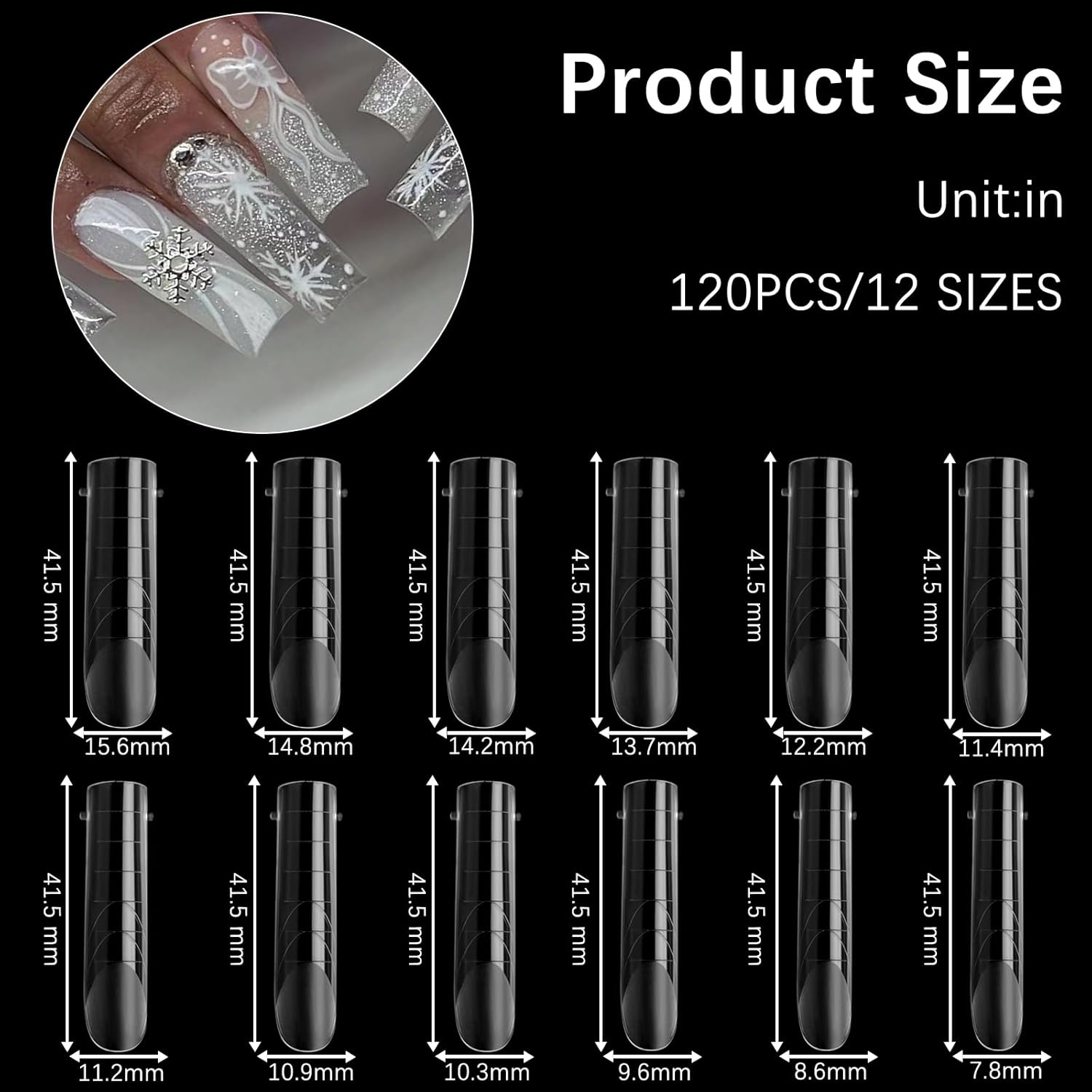 120 Pcs Poly Extension Gel Dual Nail Forms Nail Molds With Scale Builder Coffin Nail for Gel Manicure Nail Art Design Salon DIY at Home (Long Square Head Frosted Dual Nail Forms Set)-Velvo Beauty