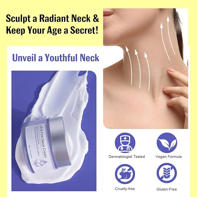 Neck Firming Cream, Neck Cream for Tightening & Neck Lift, Anti-Aging Neck Cream for Wrinkles 1.7 Fl.Oz-Velvo Beauty