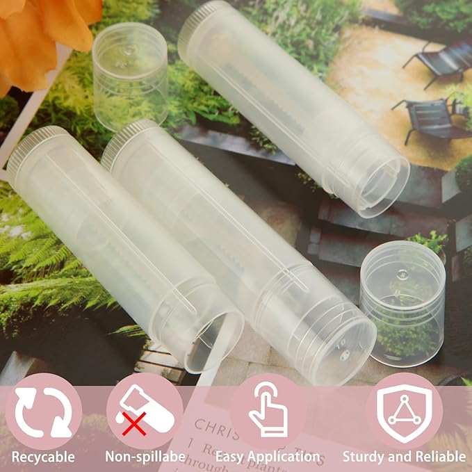 200PCS Lip Balm Tubes with Caps, Clear Lip Balm Tubes Empty Chapstick Tubes Empty Bulk for DIY Lipstick Homemade 3/16 Oz (5.5 ml)-Velvo Beauty