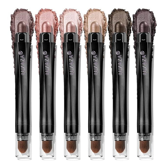 Pink Eyeshadow Stick Makeup 6PCS Set, Light Metallic Shimmer Cream Eye Shadow Eyeliner Brightener Pencil Crayon - PINK OCEAN-Velvo Beauty
