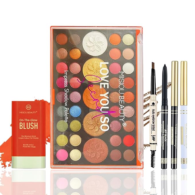 All in One Professional Makeup Kit for Women Girls Holiday Makeup Gift Sets Xmas Essential Bundle Include Eyeshadow Palette Lipstick Blush Concealer Eyeliner Mascara Brush Eyebrow Pencil-Velvo Beauty