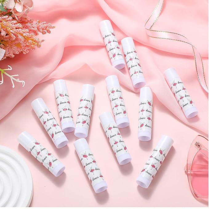 12 Pack Dance Theme Ballet Lip Balms Bulk Moisturizing Lip Balms Back To School Gift Ballet Gifts Lip Balm Christmas Thanksgiving Day Dance Party Thanks Gift for Dancer Girl Woman-Velvo Beauty