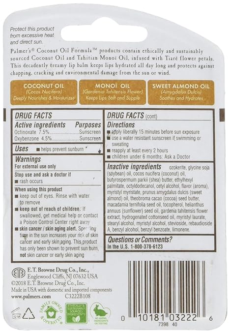 Palmer's Coconut Oil Lip Balm SPF 15, 0.15 Ounce-Velvo Beauty