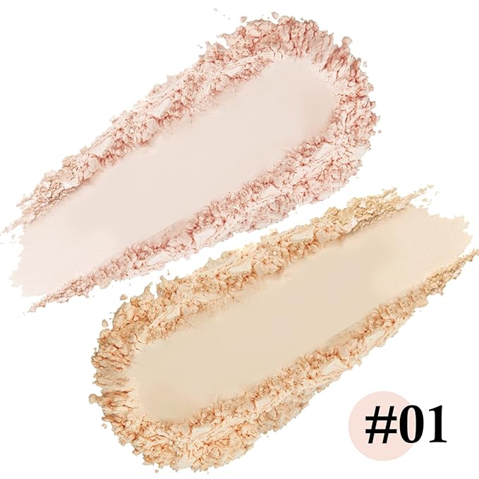 Boobeen 2 Layers Setting Pressed Powder Makeup Oil Control Setting Powder Foundation Pressed Face Powder Compact Long-Lasting Matte Finishing Powder, Light Shade Powder Flawless Lightweight-Velvo Beauty