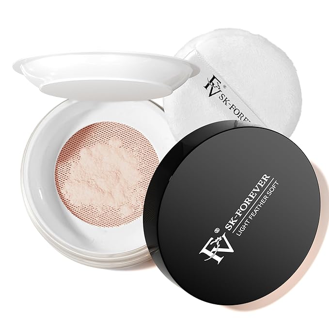 FV Baking Powder, Lightweight Loose Smooth Nature Setting Powder Highlighter Poreless Longwearing Matte Waterproof Oil Absorb Makeup Powder for Setting with No Flashback 0.35oz(10g)-Velvo Beauty