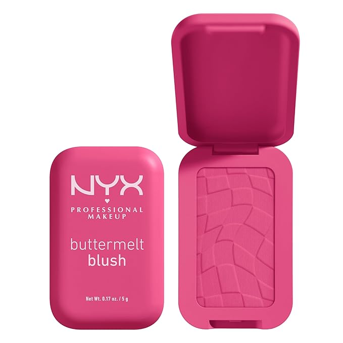 NYX PROFESSIONAL MAKEUP Buttermelt Powder Blush, Fade and Transfer-Resistant Blush, Up to 12HR Make Up Wear, Vegan Formula - Butta With Time-Velvo Beauty