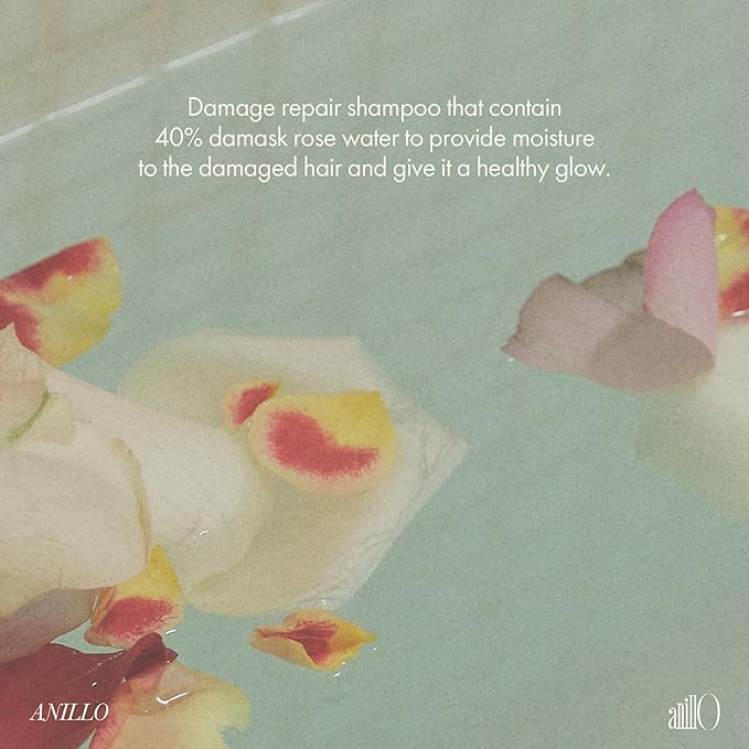 Rosy Night Repair Shampoo – Anti-Dandruff & Damage Repair with Damask Rose Water & Ceramide – Color Safe, Silicone & Sulfate Free (15.22 fl. Oz)-Velvo Beauty