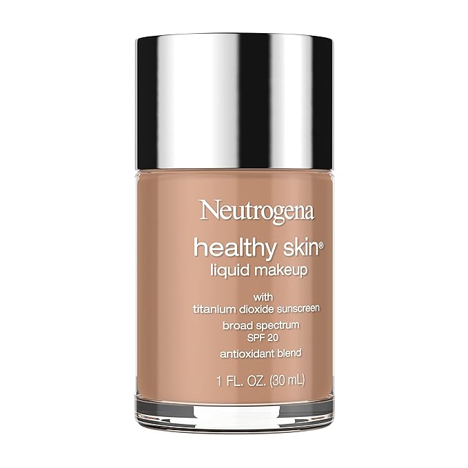 Neutrogena Healthy Skin Liquid Makeup Foundation with Broad Spectrum SPF 20 Sunscreen, Medium Coverage Foundation with Nourishing Pro-Vitamin B5, Chestnut 135, 1 fl. oz-Velvo Beauty