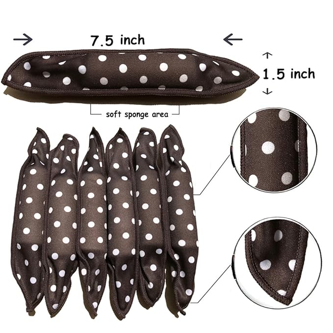 Aimin Soft Satin Sponge Rollers for Heatless Overnight Curls - No Heat Foam Curlers for Long Hair (30 pcs, black)-Velvo Beauty