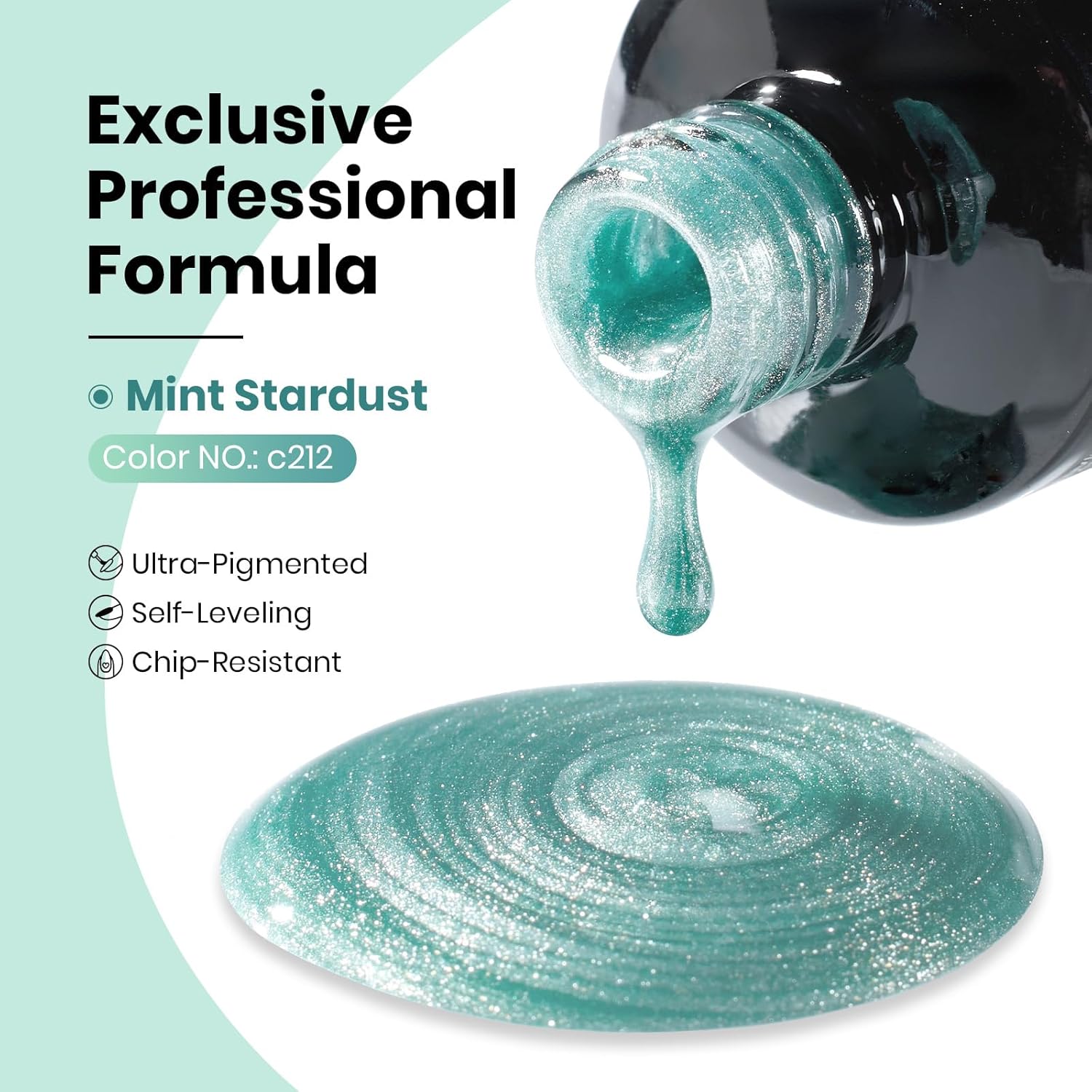 Beetles Green Cat Eye Gel Polish, 15ML Mint Green Cat Eye Glitter Gel Polish with Magnet Soak Off UV Shimmer Velvet Gel Mint Stardust Series French Nail Art Design Manicure Gifts for Women-Velvo Beauty