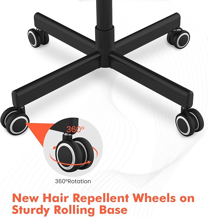 TASALON Steamer on Wheels for Professional Skin Rejuvenation, Facial Steamer Kit for Home, Spa, Clinic - Warm Mist, Ozone Face Humidifier - Pore Opener and Cleanser-Black-Velvo Beauty