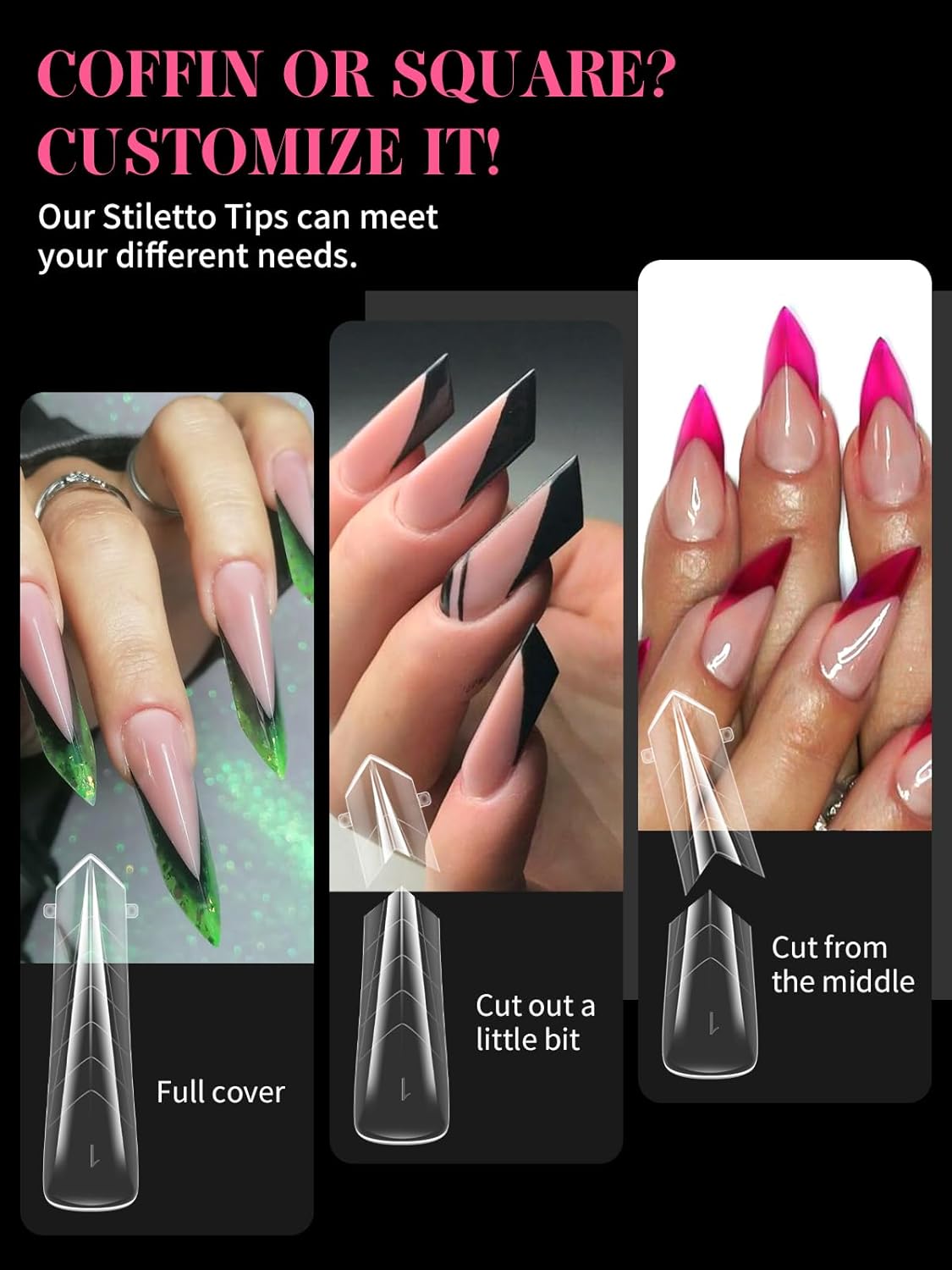 EBANKU Dual Nail Forms for Poly Extension Gel, 150 PCS Clear Claw Nail Molds Reusable 15 Sizes Nail Extension Forms for Builder Gel Manicure Design Salon DIY-Velvo Beauty