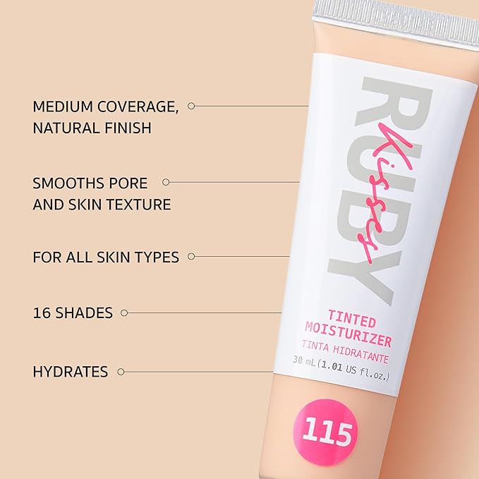 Ruby Kisses Tinted Moisturizer, Hydration, Calm & Revitalize Skin, Skin Perfecting, Blur Pores & Fine Lines, Natural Finish & All-Day Comfort Wear (Ivory)-Velvo Beauty
