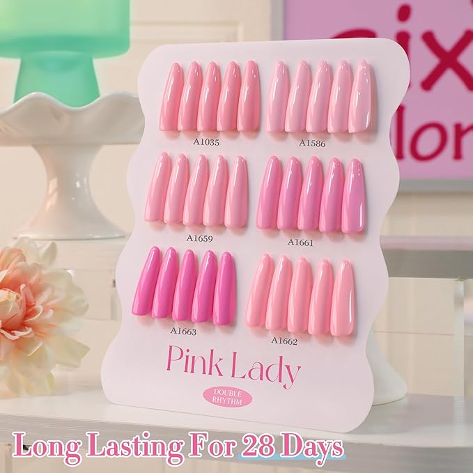 Double Rhythm 6 Pcs 15 ML Gel Polish Set Same Color Same Bottle Soak Off Gel Polish Kit Nail Art Manicure Salon DIY at Home for Women (Neutral Skin Pink Nude Beige -T6-53)-Velvo Beauty