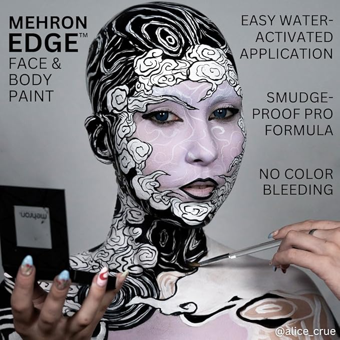 Mehron EDGE Face & Body Paint| Professional Water-Activated Face Paint Makeup | Made in the USA | For Cosplay, Halloween, & SFX (Mulit Color Palette)-Velvo Beauty