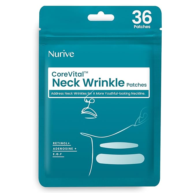 Advanced Wrinkle Patches 60ct Smile Line, Frown Line Wrinkle Patches for Facial Korean Skin Care Face Wrinkle Tape Invisible Overnight with Retinol & Collagen (Medium (Neck))-Velvo Beauty