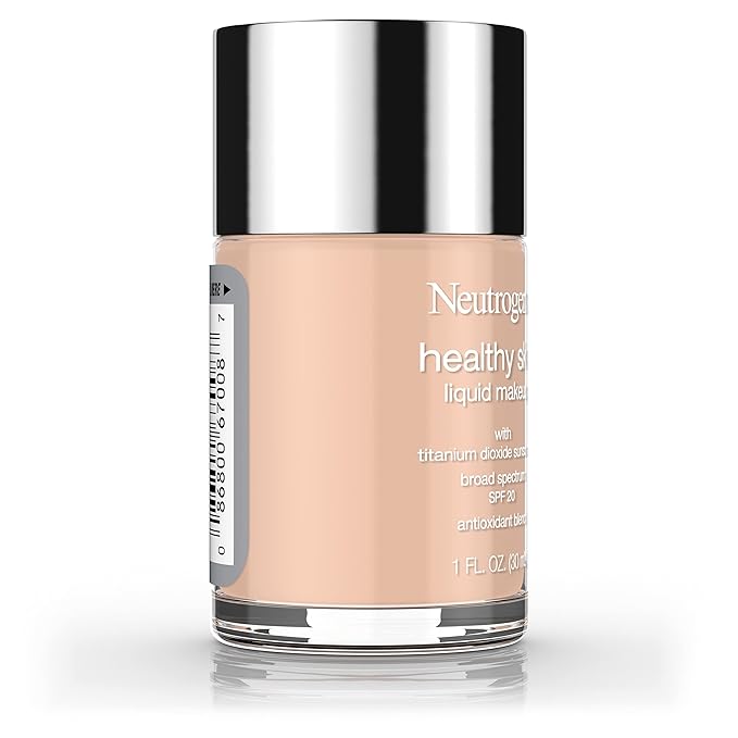 Neutrogena Healthy Skin Liquid Makeup Foundation, Broad Spectrum SPF 20 Sunscreen, Lightweight & Flawless Coverage Foundation with Antioxidant Vitamin E & Feverfew, Medium Beige, 1 fl. oz (Pack of 2)-Velvo Beauty