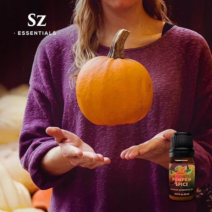 Pumpkin Spice Essential Oil Blend for Diffuser and Humidifier - 100% Pure and Natural - Rich Pumpkin Spice Scent, with Fruity and Spicy Overtones - Vegan - 0.17 floz (5 mL)-Velvo Beauty