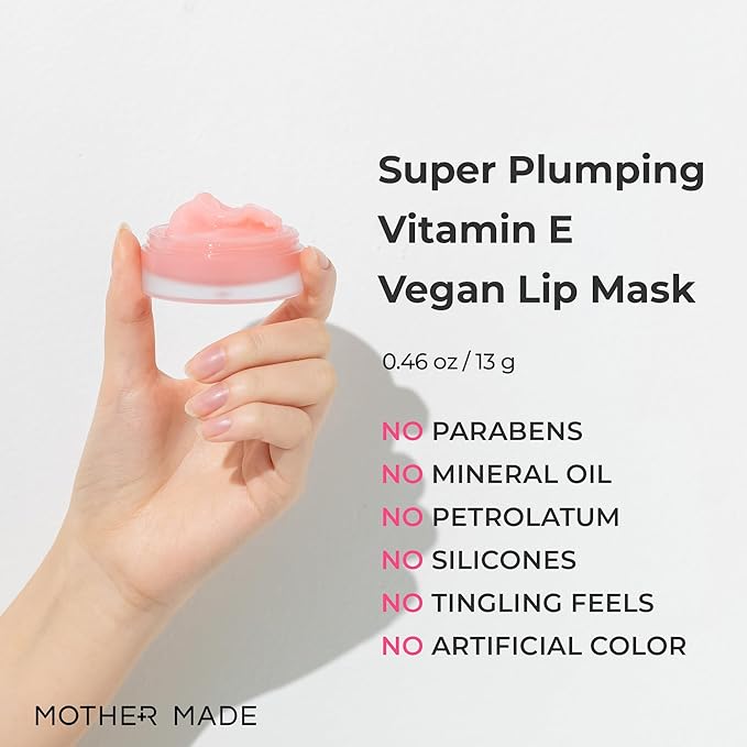 Natural Plumping Vitamin E Lip Mask 2EA | Hydrating Lip Moisturizer For Soft, Smooth, Plump Lips, Infused with Natural Oils, Organic Shea Butter, Collagen, Korean Skincare, Lip Gloss-Velvo Beauty