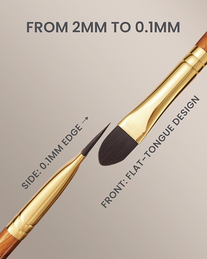 Desert Oak Series Pixel-Precise Detail Concealer Brush - Micro Teardrop Head for Acne Scars & Dark Spots, Sustainable Bubinga Handle (CM 195)-Velvo Beauty