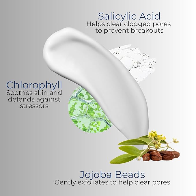 ATWATER Skin Armor Exfoliating Face Scrub, Men's Facial Cleanser with Jojoba Beads and Salicylic Acid, Non-Abrasive Skin Exfoliator for All Skin Types - 3.4 oz-Velvo Beauty