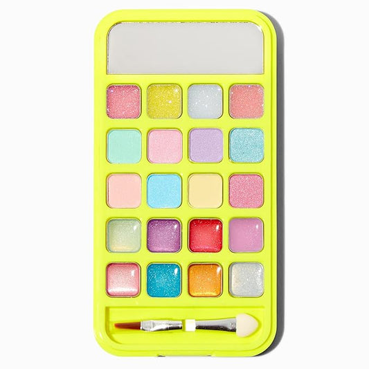 Claire's Makeup Kits - Glittery Bright Yellow Cell phone Shaped Eyeshadow and Lip Kit for Girls - Perfect For Young Girls!-Velvo Beauty