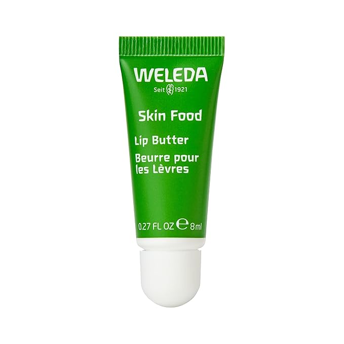 Weleda Skin Food Lip Butter, 0.27 Ounce, Plant Rich Moisturizing Lip Care with Sunflower Seed Oil, Chamomile and Calendula-Velvo Beauty
