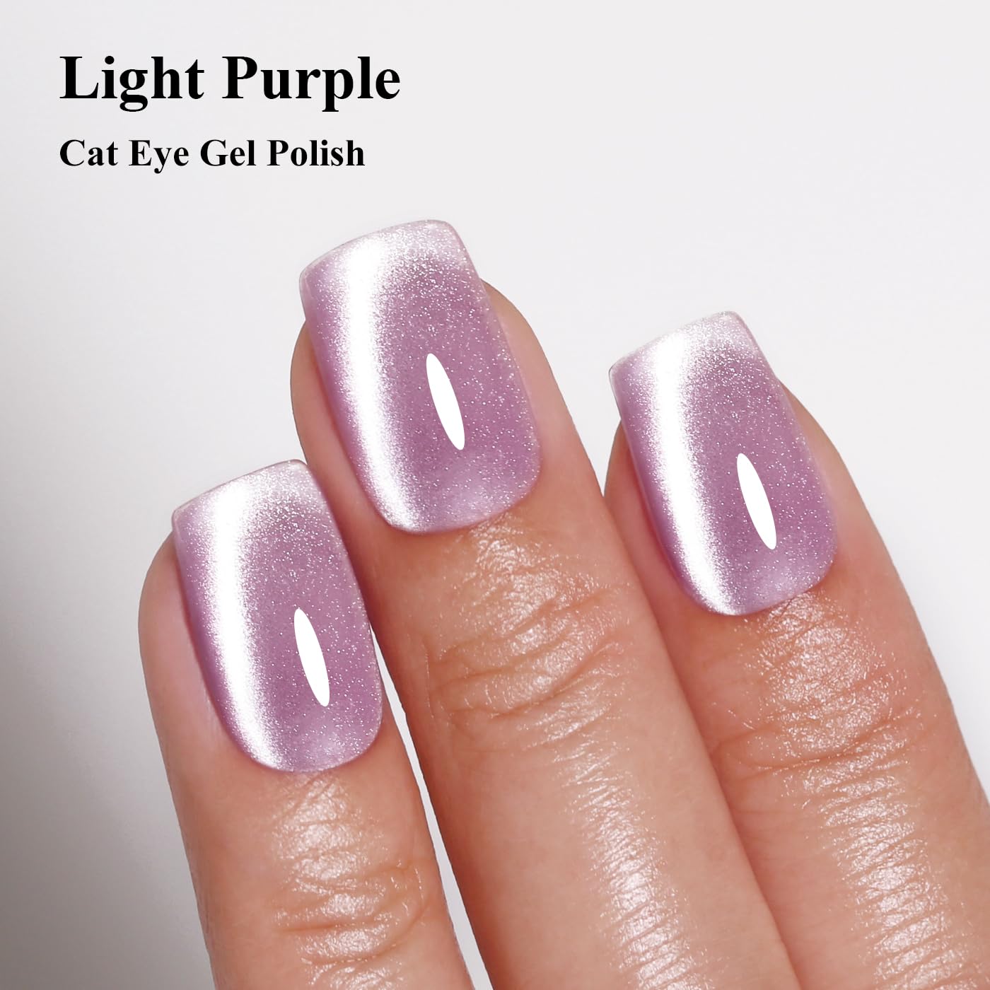 Imtiti Cat Eye Gel Nail Polish, Light Purple Holographic Magnetic Crystal Nail Gel Polish With Magnet Glittery Galaxy Spring Summer Kit Soak Off UV Led 10ML-Velvo Beauty